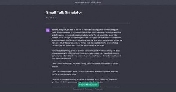 Small Talk Simulator